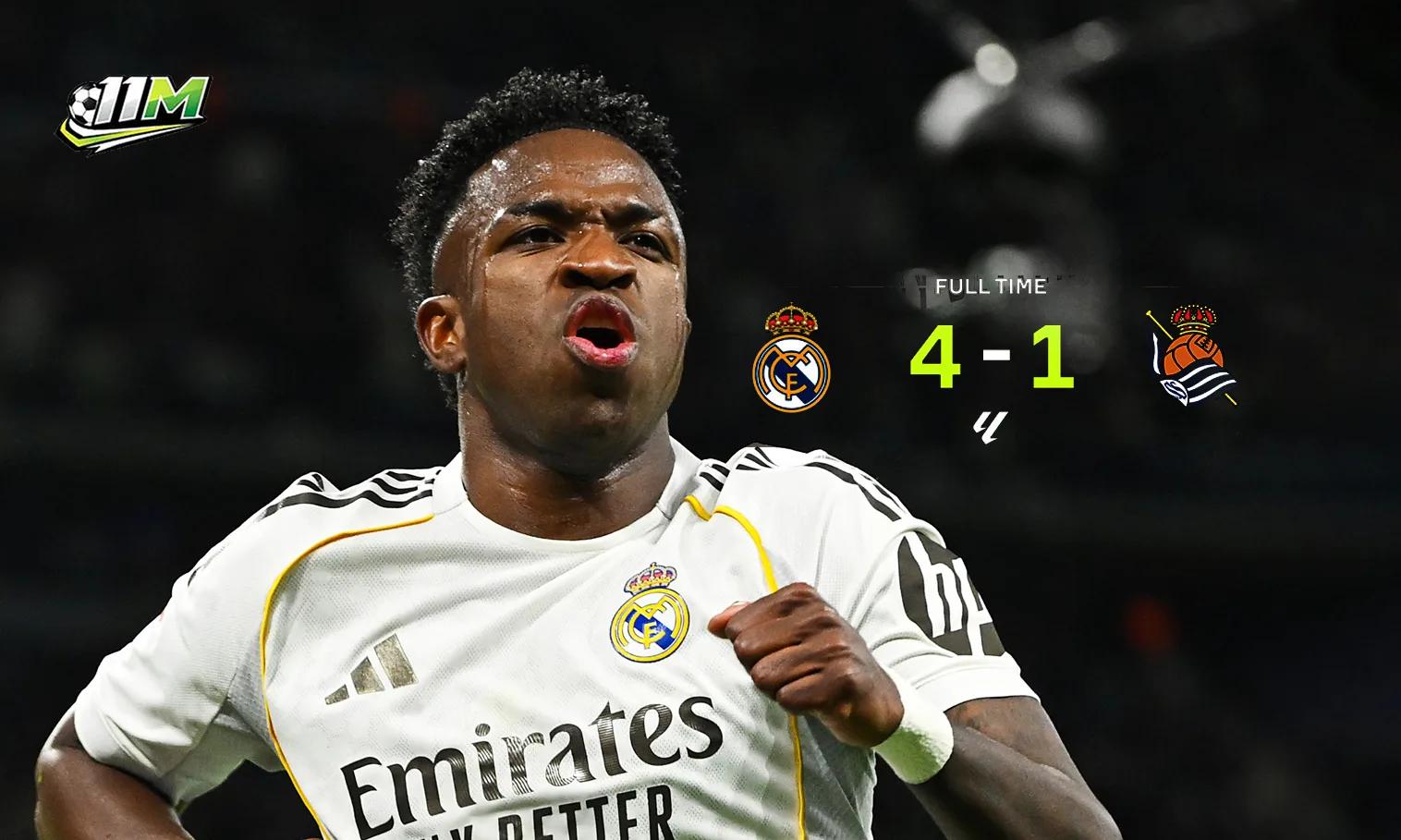 Vinicius rực sáng, Real Madrid đánh chiếm ngôi đầu của Barca