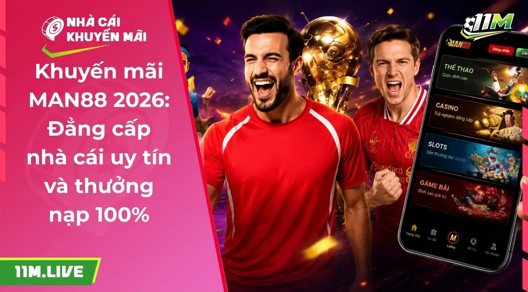 Khuyến mãi MAN88 2026: Đẳng cấp nhà cái uy tín và thưởng nạp 100%